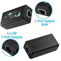 Rallonge PoE 10/100 Mbps 1 port avec entrée et sortie standard IEEE 802.3af pour caméra IP Extension de 100 mètres pour portée P