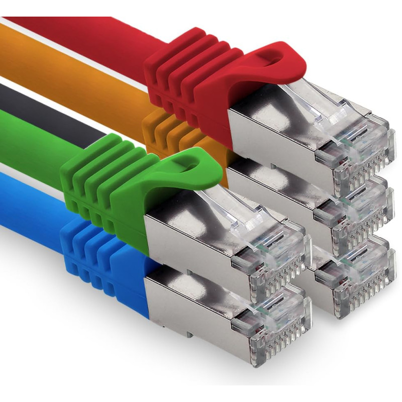 freiwerk 0,5 m - 5 couleurs 02 câble réseau CAT.7 câble de raccordement Ethernet Lan S-FTP LSZH PIMF 10GB s prise RJ45 Cat6a freiwerk 0,5 m - 5 couleurs 02 câble réseau CAT.7 câble de raccordement Ethernet Lan S-FTP LSZH PIMF 10GB s prise RJ45 Cat6a