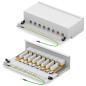 HB-DIGITAL Panneau de brassage LSA Cat 6a à 8 ports, blindé, blanc Panneau de distribution Cat.6a (500MHz) pour montage sur tabl HB-DIGITAL Panneau de brassage LSA Cat 6a à 8 ports, blindé, blanc Panneau de distribution Cat.6a (500MHz) pour montage sur tabl