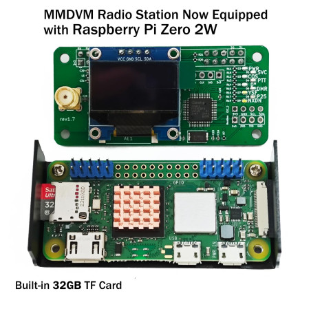 MMDVM Hotspot Raspberry Pi Zero W + MMDVM Hotspot Board + 32G TFT Card + Antenne + Écran OLED Support UHF et VHF C4FM YSF NXDN D