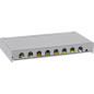 InLine® Panneau de Brassage Cat.6A 0,5HE 8 Compartiments pour Table/Mur/Rail de Chapeau avec Protection Anti-poussière Gris