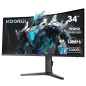 KOORUI Gaming Monitor 34 Pouces incurvé, 1440P 165Hz 1ms WQHD, FreeSync Compatible avec G-Sync, HDMI 2.0 Display Port, 1000R HDR KOORUI Gaming Monitor 34 Pouces incurvé, 1440P 165Hz 1ms WQHD, FreeSync Compatible avec G-Sync, HDMI 2.0 Display Port, 1000R HDR