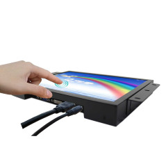 VSDISPLAY Moniteur Industriel Portable, écran Tactile LCD 12,1" 800x600 4:3 700nit, entrée vidéo VGA DVI, avec Deux Haut-parleur