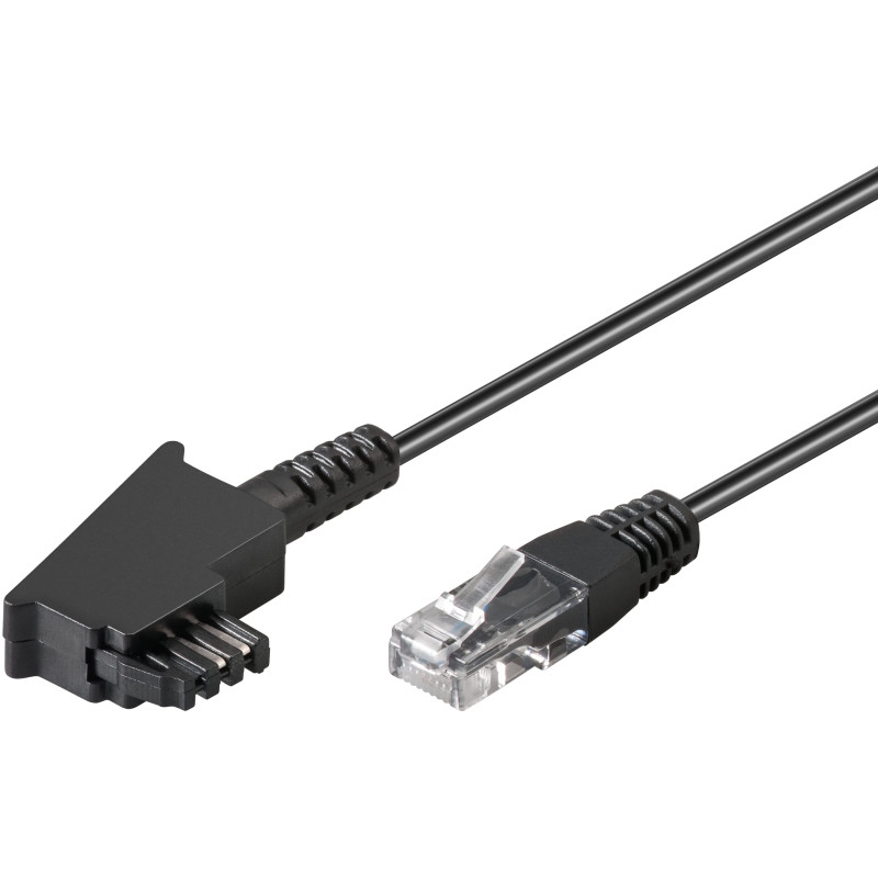 goobay Câble de Connexion TAE-F pour DSL/VDSL, Noir, 15m Longueur goobay Câble de Connexion TAE-F pour DSL/VDSL, Noir, 15m Longueur