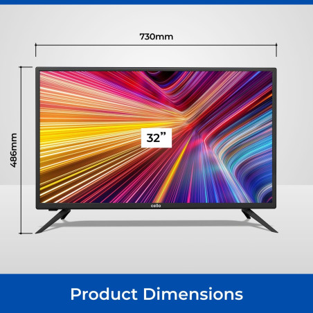 Cello M3220 32" Full HD LED Moniteur d'ordinateur HDMI VGA sans Scintillement Temps de réponse antireflet 6ms, Faible lumière Bl