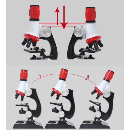 Binnan Microscope Enfant, Enfant étudiants Bibliothèque Outils pour l'éducation Précoce(Rouge)