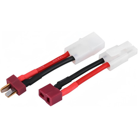 2Pcs / Set T Prise Femelle/Mâle à Mâle/Femelle Compatible avec Adaptateur Câble 14 AWG Fil RC Accessoire