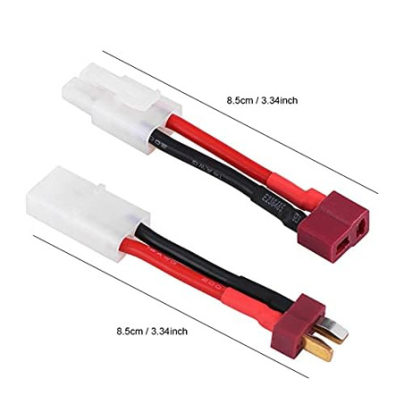 2Pcs / Set T Prise Femelle/Mâle à Mâle/Femelle Compatible avec Adaptateur Câble 14 AWG Fil RC Accessoire