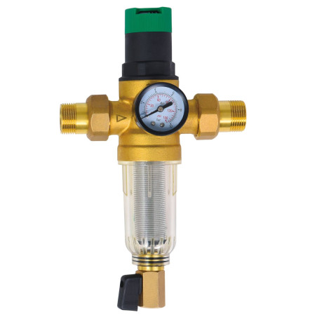Réducteur de Pression de l'eau avec Manomètre et Compteur Régulateur 3/4 avec Filtre à Tamis Van