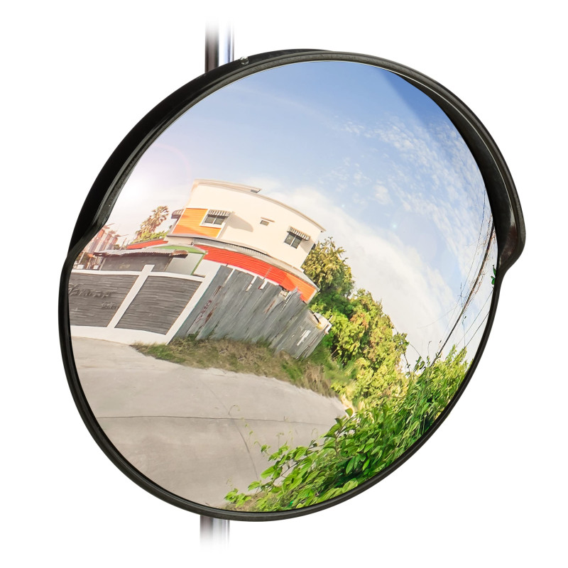 relaxdays 10028416_46 Miroir de Circulation 45 cm, Professionnel, résistant aux intempéries, Solide, intérieur et extérieur, Noi