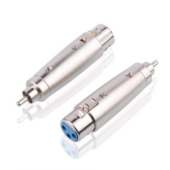 S SIENOC Placage de nickel RCA (M) à XLR (F) Adaptateur, RCA Masculin à XLR Femelle Connecteur métal Argent (RCA (M) - XLR (F),