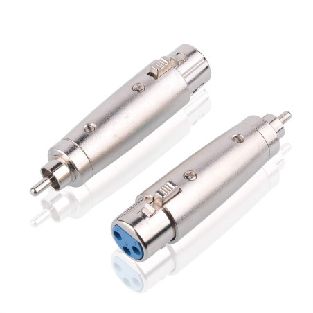 S SIENOC Placage de nickel RCA (M) à XLR (F) Adaptateur, RCA Masculin à XLR Femelle Connecteur métal Argent (RCA (M) - XLR (F),