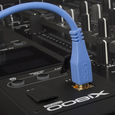 UDG U95001LB Câble USB 2.0 (A-B) - Audio haut débit optimisé - Câble USB 2.0 A mâle vers B mâle - Bleu - 1 m - Compatible avec t