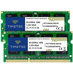 Timetec Hynix IC 16GB Kit (2x8GB) DDR3L 1600MHz PC3-12800 Unbuffered Non-ECC 1.35V CL11 2Rx8 Dual Rank 204 Pin SODIMM Ordinateur