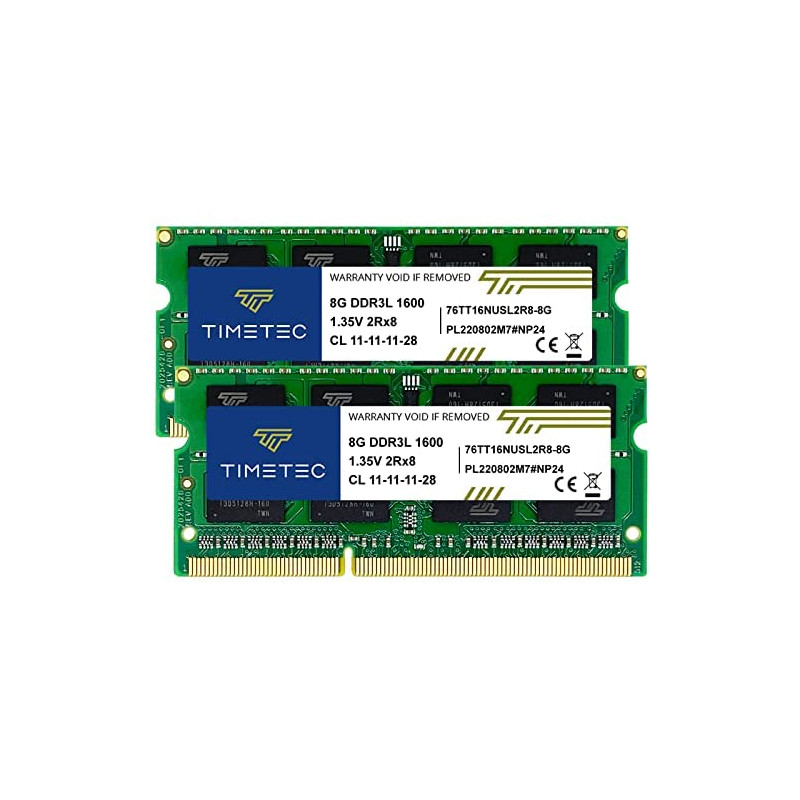 Timetec Hynix IC 16GB Kit (2x8GB) DDR3L 1600MHz PC3-12800 Unbuffered Non-ECC 1.35V CL11 2Rx8 Dual Rank 204 Pin SODIMM Ordinateur Timetec Hynix IC 16GB Kit (2x8GB) DDR3L 1600MHz PC3-12800 Unbuffered Non-ECC 1.35V CL11 2Rx8 Dual Rank 204 Pin SODIMM Ordinateur