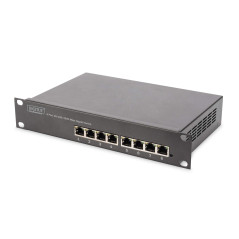 DIGITUS Commutateur réseau Gigabit Ethernet – 10 pouces – 8 ports – Unmanaged – fond de panier 16 Gbit/s – Auto MDI/MDI-X – noir