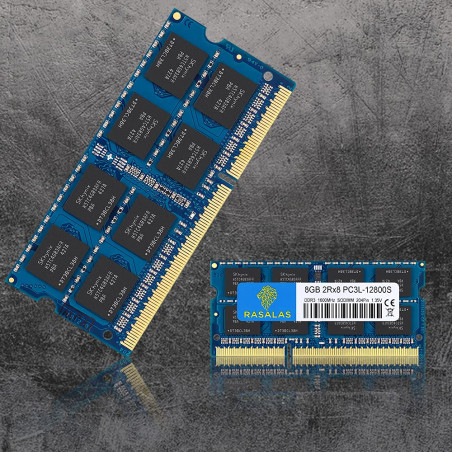 Rasalas 8GB PC3L-12800S RAM for Laptop: DDR3-1600mhz 2Rx8 1.35V 204-Pin CL11 Portable Mémoire RAM Module Upgrade