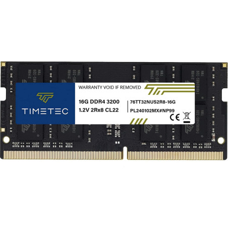 Timetec 16 Go DDR4 3200 MHz (PC4-3200AA) PC4-25600 SODIMM – Non-ECC sans Tampon, 260 Broches, 1,2 V CL22, Module de mémoire pour