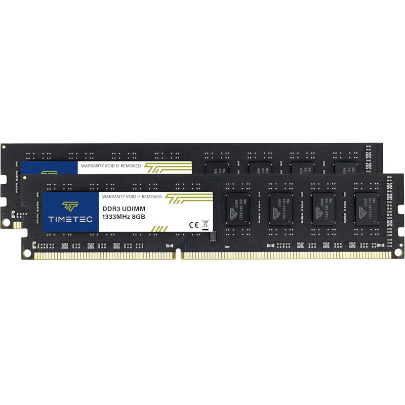 Timetec 16 Go KIT(2x8Go) DDR3 / DDR3L 1333 MHz PC3-10600 Non-ECC Unbuffered 1,5 V / 1,35 V CL9 2Rx8 Faible densité Double rangée Timetec 16 Go KIT(2x8Go) DDR3 / DDR3L 1333 MHz PC3-10600 Non-ECC Unbuffered 1,5 V / 1,35 V CL9 2Rx8 Faible densité Double rangée