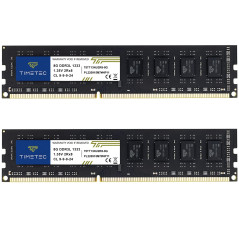 Timetec 16 Go KIT(2x8Go) DDR3 / DDR3L 1333 MHz PC3-10600 Non-ECC Unbuffered 1,5 V / 1,35 V CL9 2Rx8 Faible densité Double rangée