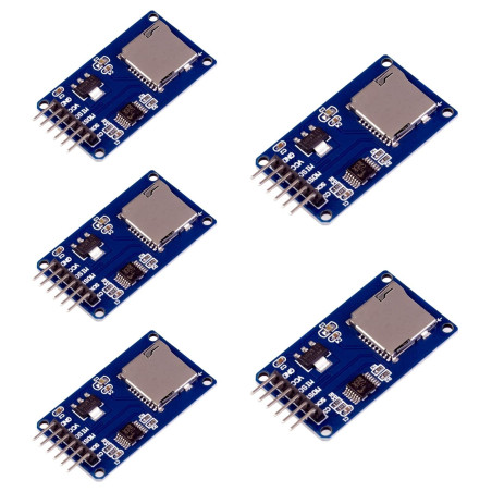 ANGEEK 5 pièces Micro SD SPI Reader Module Mémoire TF Carte Shield Module Compatible avec Arduino