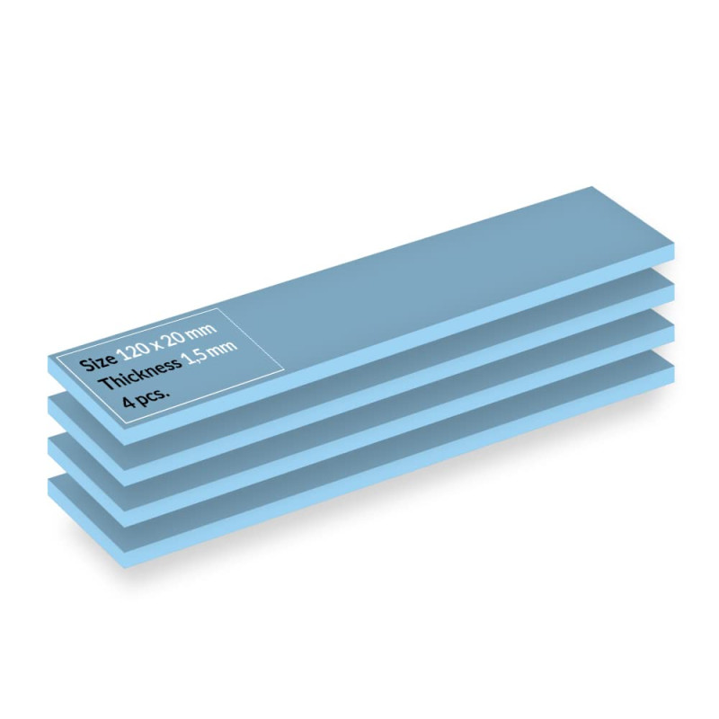 ARCTIC TP-3: Premium Performance Thermal Pad, 120 x 20 x 1,5 mm, (Empilable jusqu'à 2,0 mm sans Perte de Performances), 4 P. - H ARCTIC TP-3: Premium Performance Thermal Pad, 120 x 20 x 1,5 mm, (Empilable jusqu'à 2,0 mm sans Perte de Performances), 4 P. - H