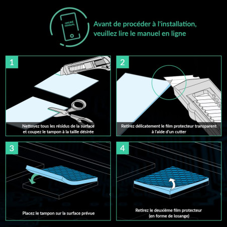 ARCTIC TP-3: Premium Performance Thermal Pad, 120 x 20 x 1,5 mm, (Empilable jusqu'à 2,0 mm sans Perte de Performances), 4 P. - H