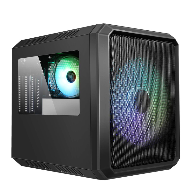 Case QBO 8 Evo - Micro ATX, USB3, 200 + 120 mm ARGB Fan, Card Reader, 3X Trasp Window Case QBO 8 Evo - Micro ATX, USB3, 200 + 120 mm ARGB Fan, Card Reader, 3X Trasp Window