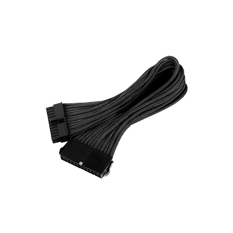 SilverStone SST-PP07-MBB - 30cm Carte mère 24pin vers 24pin Cable d'extension manchonné, noir