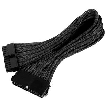 SilverStone SST-PP07-MBB - 30cm Carte mère 24pin vers 24pin Cable d'extension manchonné, noir