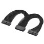 GELRHONR Double Alimentation PC 24 broches ATX câble adaptateur de carte mère, 24 broches (20 + 4) pour ATX câble d'extension de GELRHONR Double Alimentation PC 24 broches ATX câble adaptateur de carte mère, 24 broches (20 + 4) pour ATX câble d'extension de