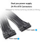 GELRHONR Double Alimentation PC 24 broches ATX câble adaptateur de carte mère, 24 broches (20 + 4) pour ATX câble d'extension de GELRHONR Double Alimentation PC 24 broches ATX câble adaptateur de carte mère, 24 broches (20 + 4) pour ATX câble d'extension de