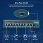 YuanLey 11 Ports Gigabit Switch PoE, 8 Ports PoE+ 1000Mbps, 2 Gigabit Uplink, 1 SFP Port, 120W 802.3af/at, Métal, Qos, Commutate YuanLey 11 Ports Gigabit Switch PoE, 8 Ports PoE+ 1000Mbps, 2 Gigabit Uplink, 1 SFP Port, 120W 802.3af/at, Métal, Qos, Commutate