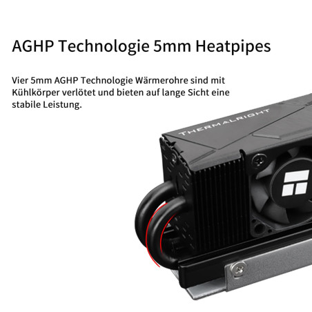 Thermalright HR10 2280 Pro Refroidisseur de SSD, dissipateur de chaleur double face,Transporte des tapis de silicone de 14,8W/m.