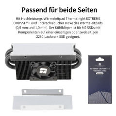 Thermalright HR10 2280 Pro Refroidisseur de SSD, dissipateur de chaleur double face,Transporte des tapis de silicone de 14,8W/m.