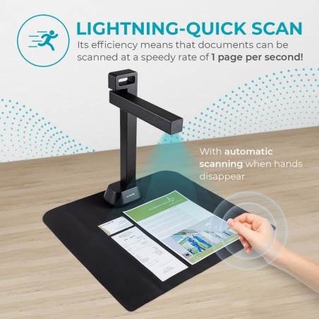 IRIScan Desk Scanner de Documents a3 - v6pro: éditeur PDF Gratuit, Scanner de Livre, IA aplatissement-numérisation Auto- Effacem