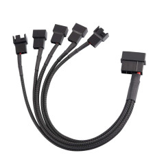 Molex 4 Broches vers 5 x 3 Broches / 4 Broches PMW 12V Câble Adaptateur d'alimentation du Ventilateur du boîtier du PC, 3 Broche