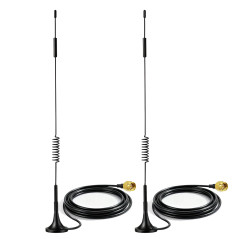 Bingfu Antenne 4G LTE Intérieur Mimo SMA Mâle 7dBi Base Magnétique pour Orange,SFR,Bouygues Telecom,Free Mobile 4G LTE Routeur P