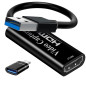 Carte d'acquisition vidéo Papeaso HDMI vers USB Carte de Capture, Carte aquisition Video hdmi, Capture Card Full HD 1080p, pour Carte d'acquisition vidéo Papeaso HDMI vers USB Carte de Capture, Carte aquisition Video hdmi, Capture Card Full HD 1080p, pour