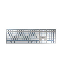 CHERRY KC 6000 Slim, Clavier au Design Ultra-Plat, Disposition française (AZERTY) Filaire (Port USB-A), Touches silencieuses, Ma