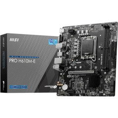 MSI Pro H610M-E Carte mère, Micro-ATX - pour processeur Intel de 14e, 13e et 12e gén., LGA 1700 - DDR5 Memory Boost 5600MHz/MAX,