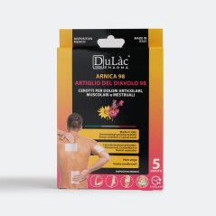 DuLàc, 5 Patchs Arnica 98 et Griffe du Diable 98, 24H de Soulagement pour les Douleurs Articulaires, Musculaires et Menstruelles