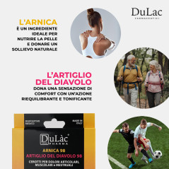 DuLàc, 5 Patchs Arnica 98 et Griffe du Diable 98, 24H de Soulagement pour les Douleurs Articulaires, Musculaires et Menstruelles