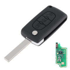 Télécommande sans clé à 3 boutons avec puce ID46 et lame HU83, CE0536 - 433 MHz