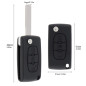 Télécommande sans clé à 3 boutons avec puce ID46 et lame HU83, CE0536 - 433 MHz