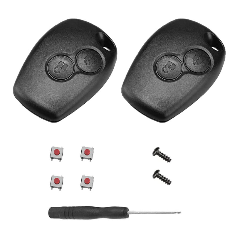 ShnminEU Lot de 2 Coques 2 Boutons sans Lame – Compatible Renault/Dacia (Clio 3, Twingo 2, Kangoo 2, Logan, Sandero, Duster, Lod ShnminEU Lot de 2 Coques 2 Boutons sans Lame – Compatible Renault/Dacia (Clio 3, Twingo 2, Kangoo 2, Logan, Sandero, Duster, Lod