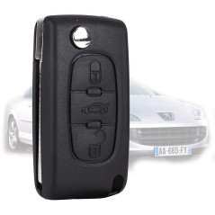 3 Boutons Coque de Commande clé de Voiture pour Peugeot 407/407 SW