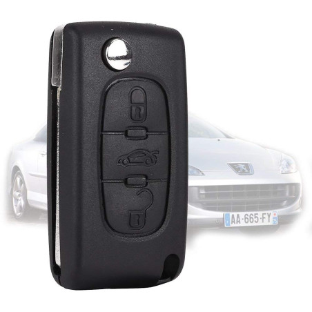 3 Boutons Coque de Commande clé de Voiture pour Peugeot 407/407 SW