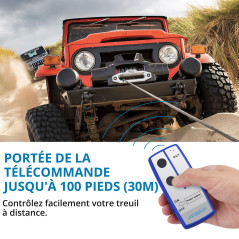 AUTOUTLET 2PCS Télécommande de Treuil sans Fil 12V Robuste Portée à Distance 100''/ 30m avec Voyant Lumineux pour Jeep ATV SUV