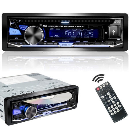 Alondy Autoradio Bluetooth USB CD/DVD Lecteur,1 Din Radio RDS FM AM MP3 SD AUX Mains-Libres